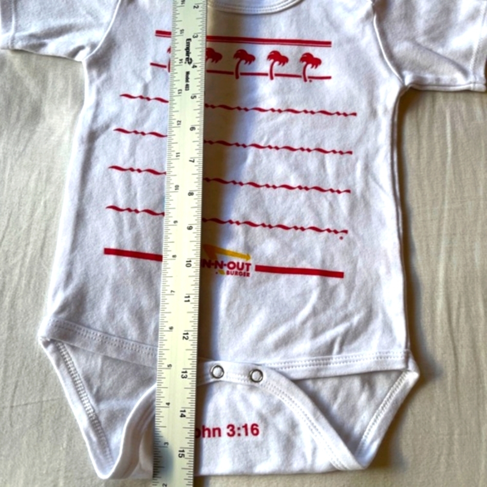 White and Red Baby Onesie - Picture 7 of 9